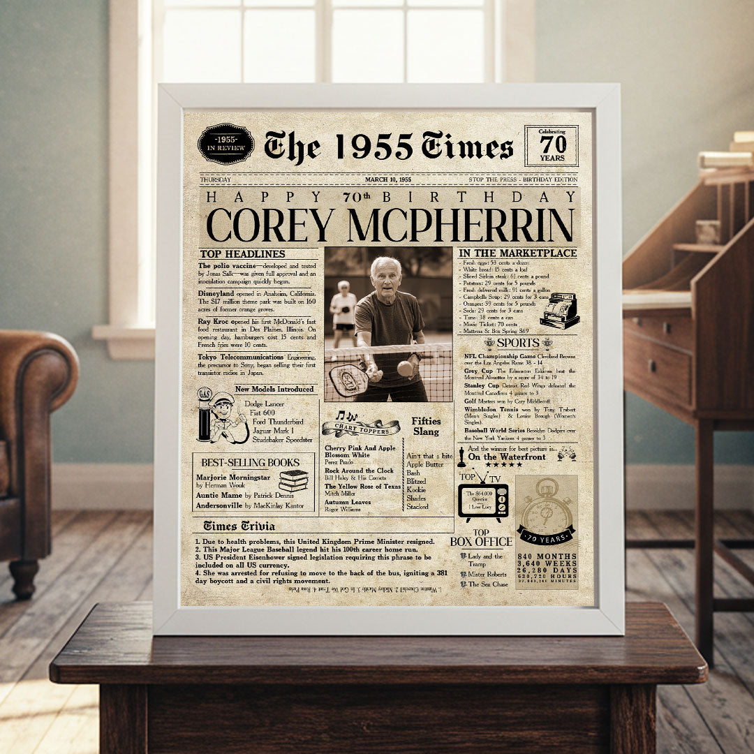 70th Birthday Newspaper.