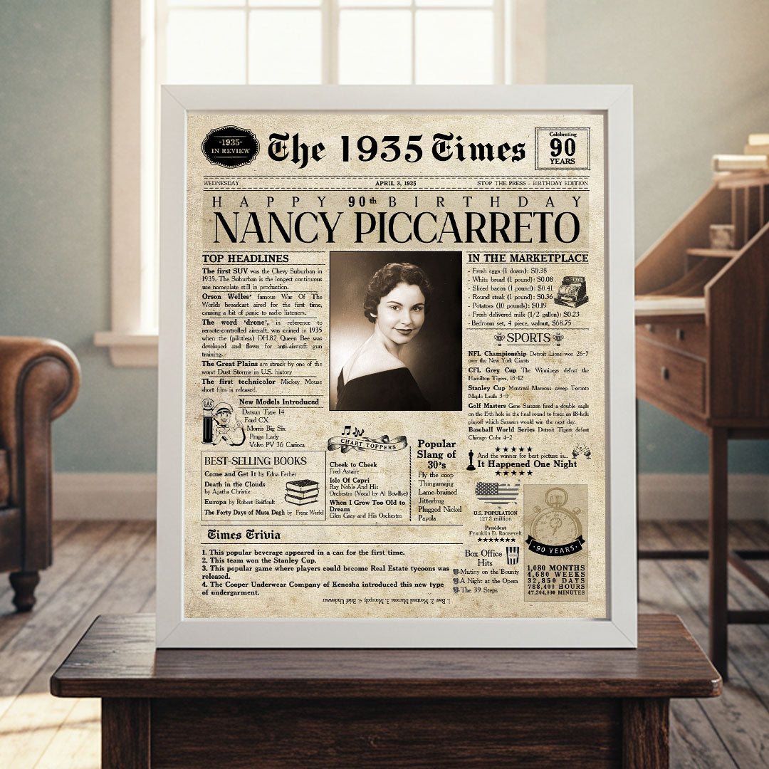 90th Birthday Newspaper.