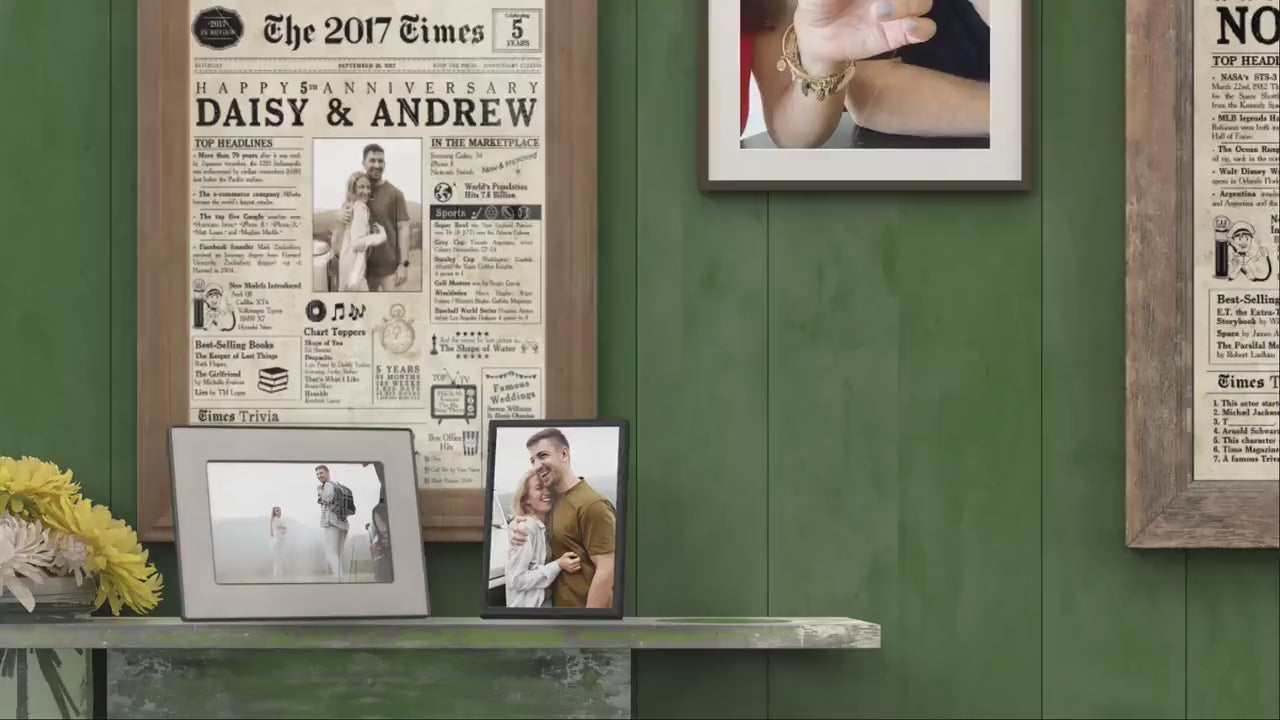 40th Anniversary Newspaper | 40th Anniversary Personalized | 40 Year Wedding Anniversary | 40th Anniversary Gift for Men & Women